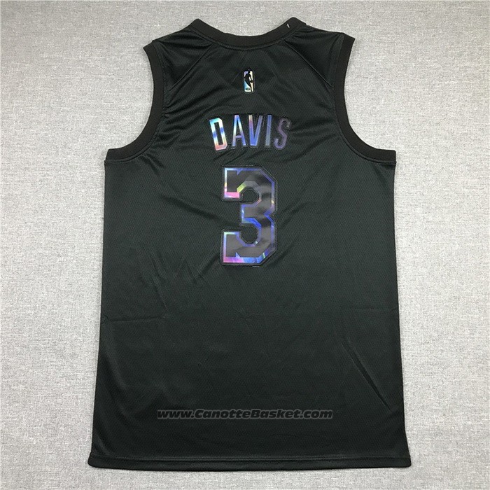 Maglia Los Angeles Lakers Anthony Davis #3 Iridescent Logo Nero